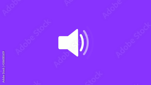White color speaker icon on purple background, New speaker icon