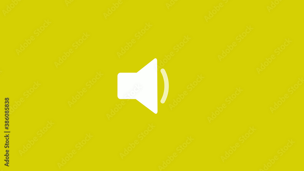 Amazing white color speaker icon on yellow background, New speaker icon Amazing white color speaker icon on yellow background, New speaker icon