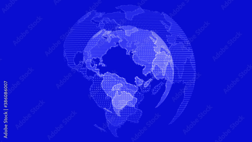 Amazing white color 3d technology earth on blue background, 3d planet Amazing white color 3d technology earth on blue background, 3d planet