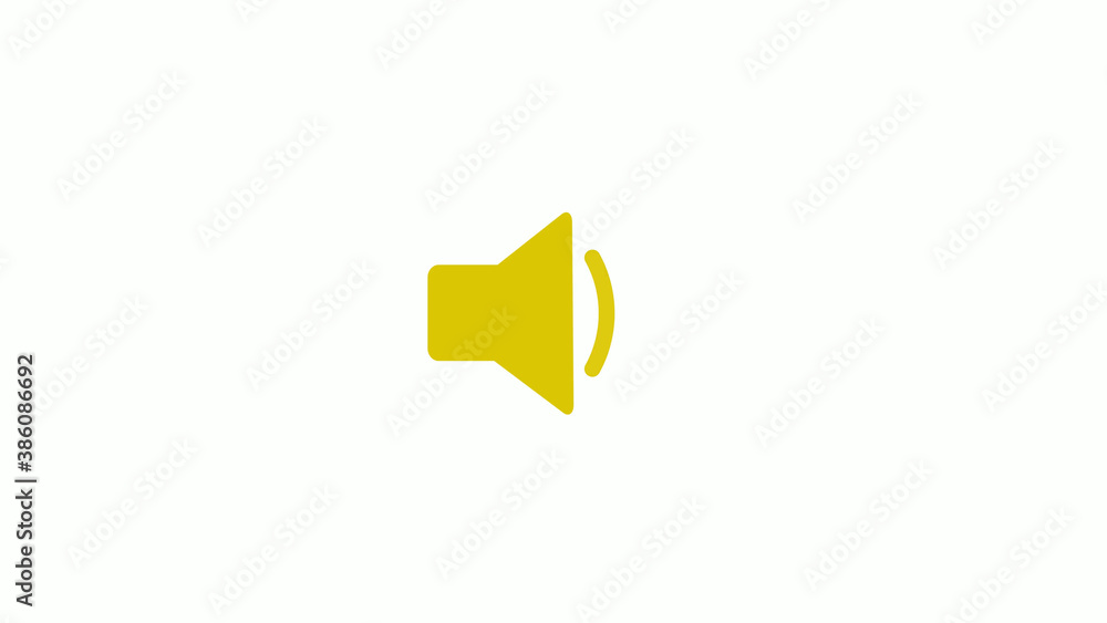 New yellow color speaker icon on white background, Speaker icon New yellow color speaker icon on white background, Speaker icon