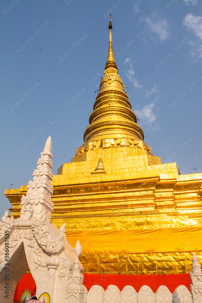 Within Wat Phra That Chae Haeng that is a royal temple and an ancient sacred temple to worship of Phu Piang District in Nan province of Thailand Within Wat Phra That Chae Haeng that is a royal temple and an ancient sacred temple to worship of Phu Piang District in Nan province of Thailand