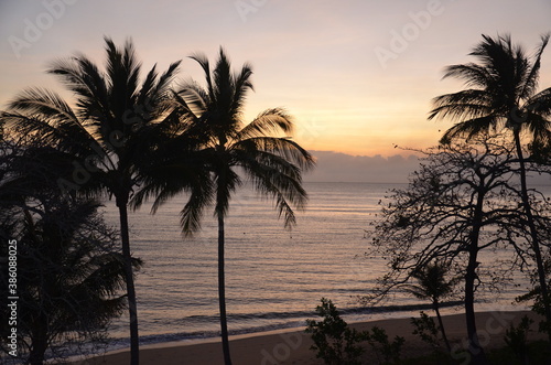 sunrise over the ocean at Trinity Beach tropical Queensland Australia