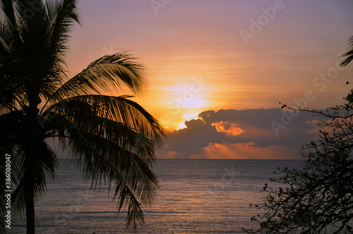 sunrise over the ocean at Trinity Beach tropical Queensland Australia