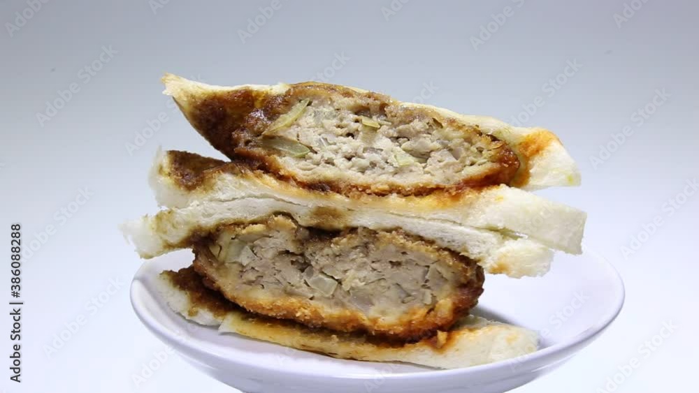 Japanese Pork Cutlet Breakfast Sandwich. Japanese Pork Cutlet Breakfast Sandwich.