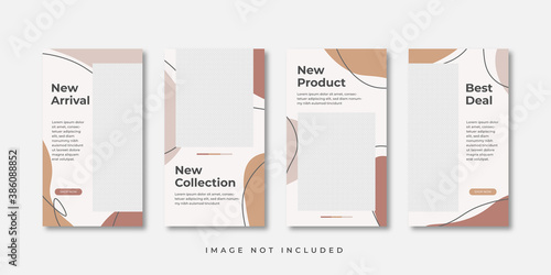 Interior instagram stories template. Vector Illustration