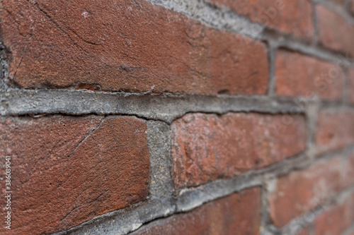 Rough red brick wall 6