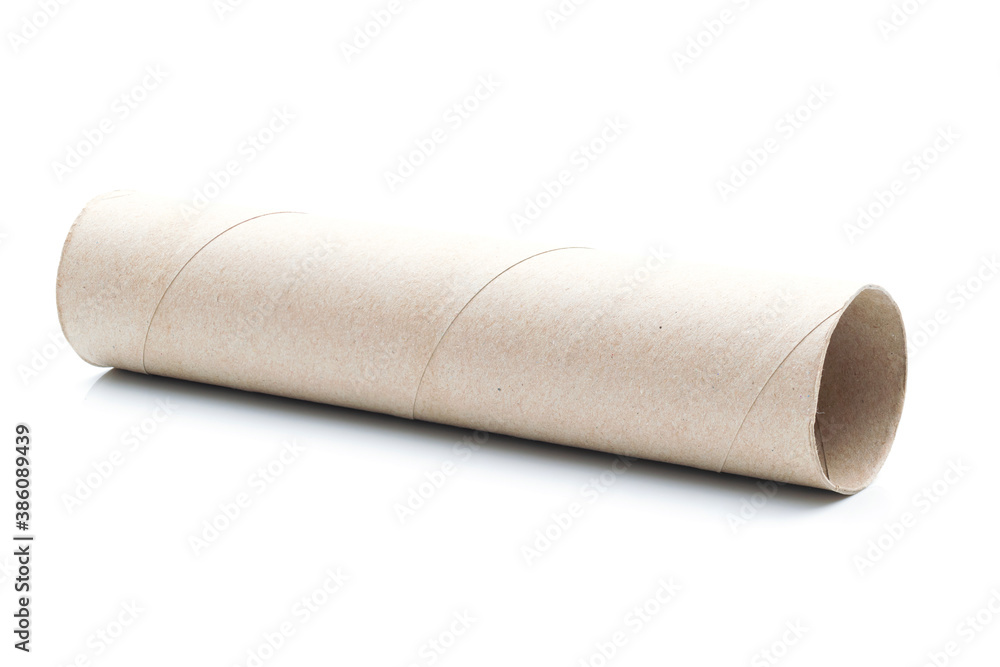 Fototapeta premium Tissue paper core on a white background