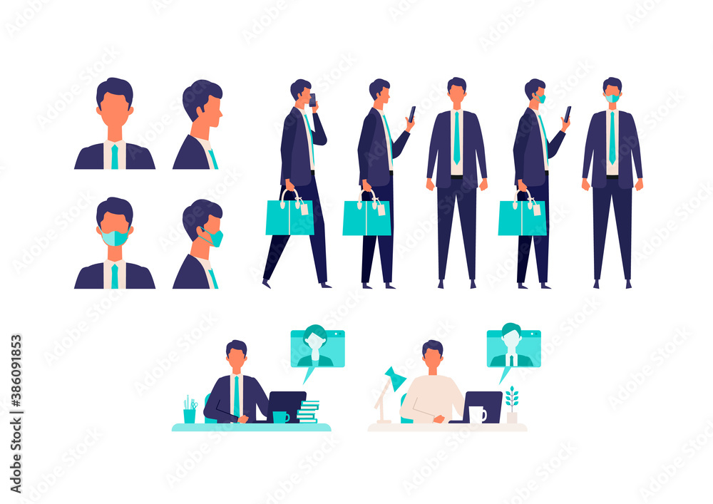 Different gestured businessman in suits. Different gestured businessman in suits.