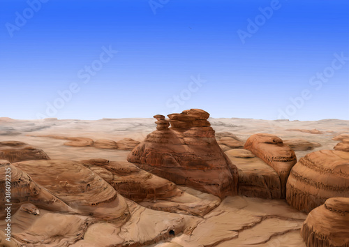 岩砂漠のイラスト