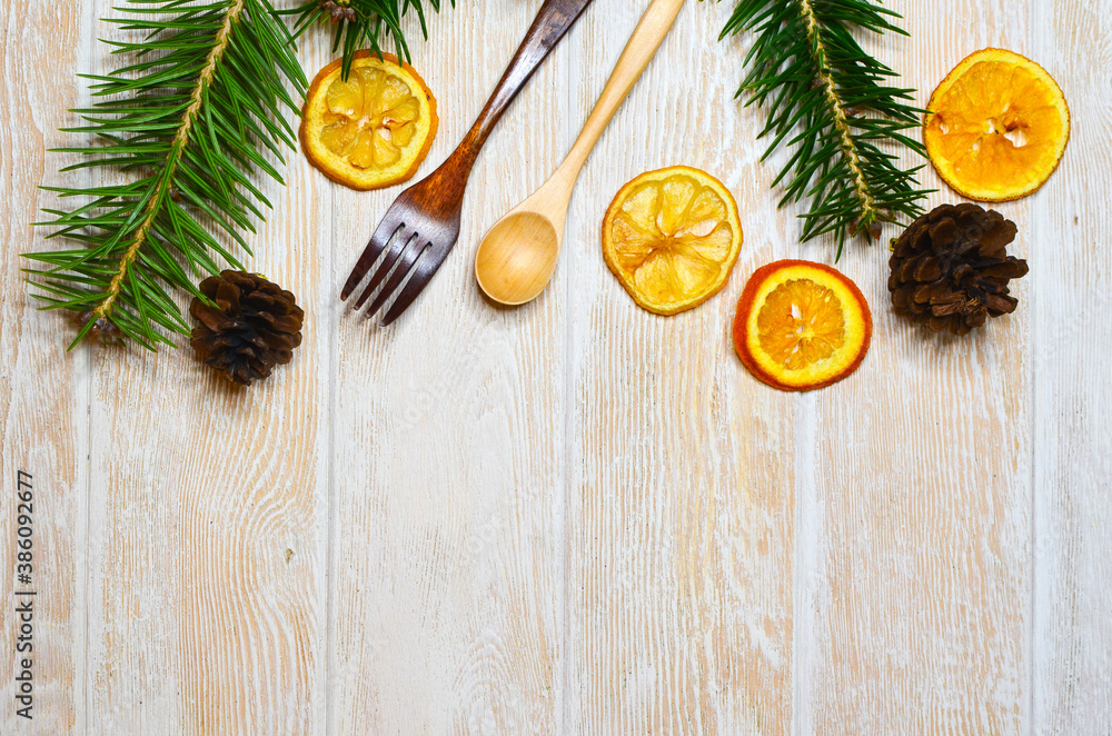 christmas food concept, copy space for text, festive flat lay for design christmas food concept, copy space for text, festive flat lay for design