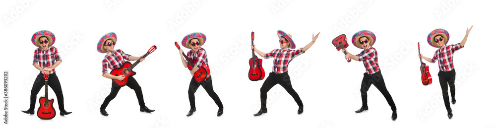 Funny mexican with sombrero in concept Funny mexican with sombrero in concept