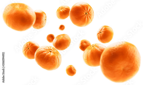 Wallpaper Mural Orange tangerines levitate on a white background Torontodigital.ca