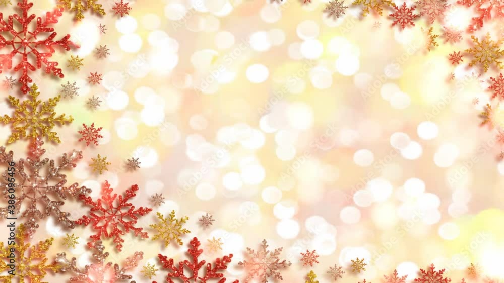 beautiful video with colorful snowflakes with iridescent sequins