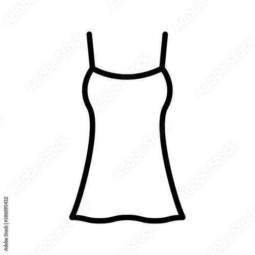 nightie outline vector icon. nightie icon for web, mobile apps and ui design. Clothes illustration isolated on white background.