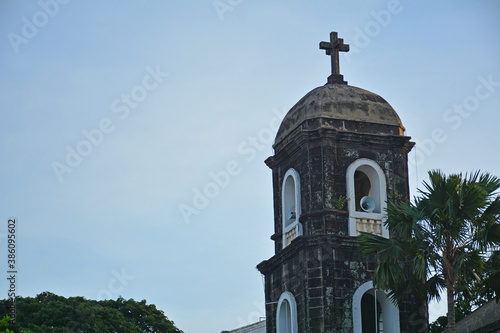 Our Lady of Light Parish church bell tower facade in Cainta, Rizal, Philippines