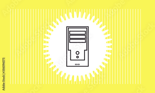 computer case icon with star , vector symbol