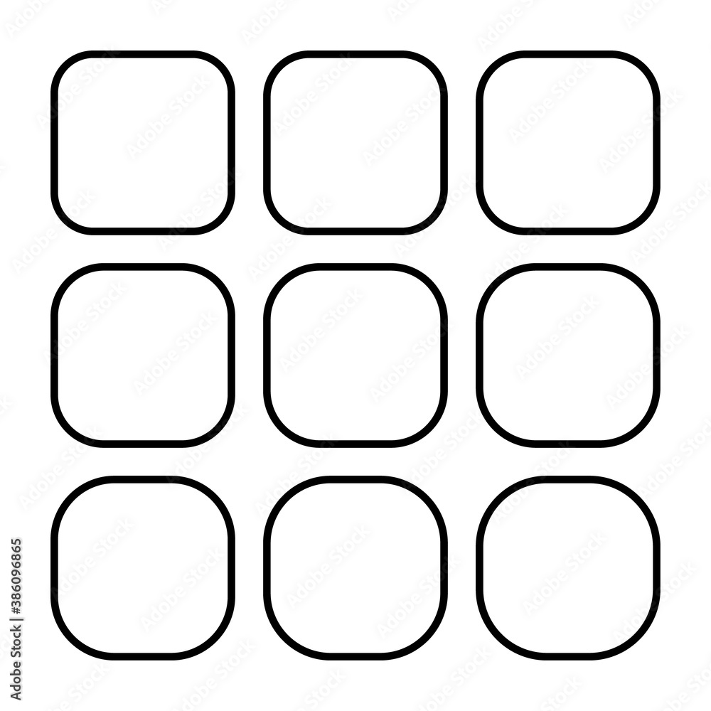 Set of empty frame, collection of outline border design isolated on white background. Black line illustration Set of empty frame, collection of outline border design isolated on white background. Black line illustration
