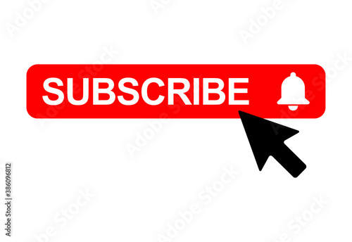 Subscribe web button, social media icon vector illustration, internet website symbol, isolated sign