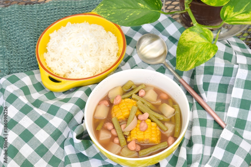 Sayur asem or sayur asam is a popular Indonesian vegetable in tamarind ...