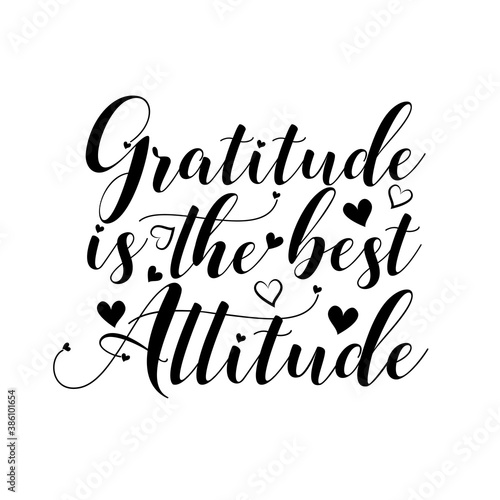 Gratitude is the best attitude- greeting for Thnaksgiving. Good textile print, greeting card, label, home decor, and gift design.