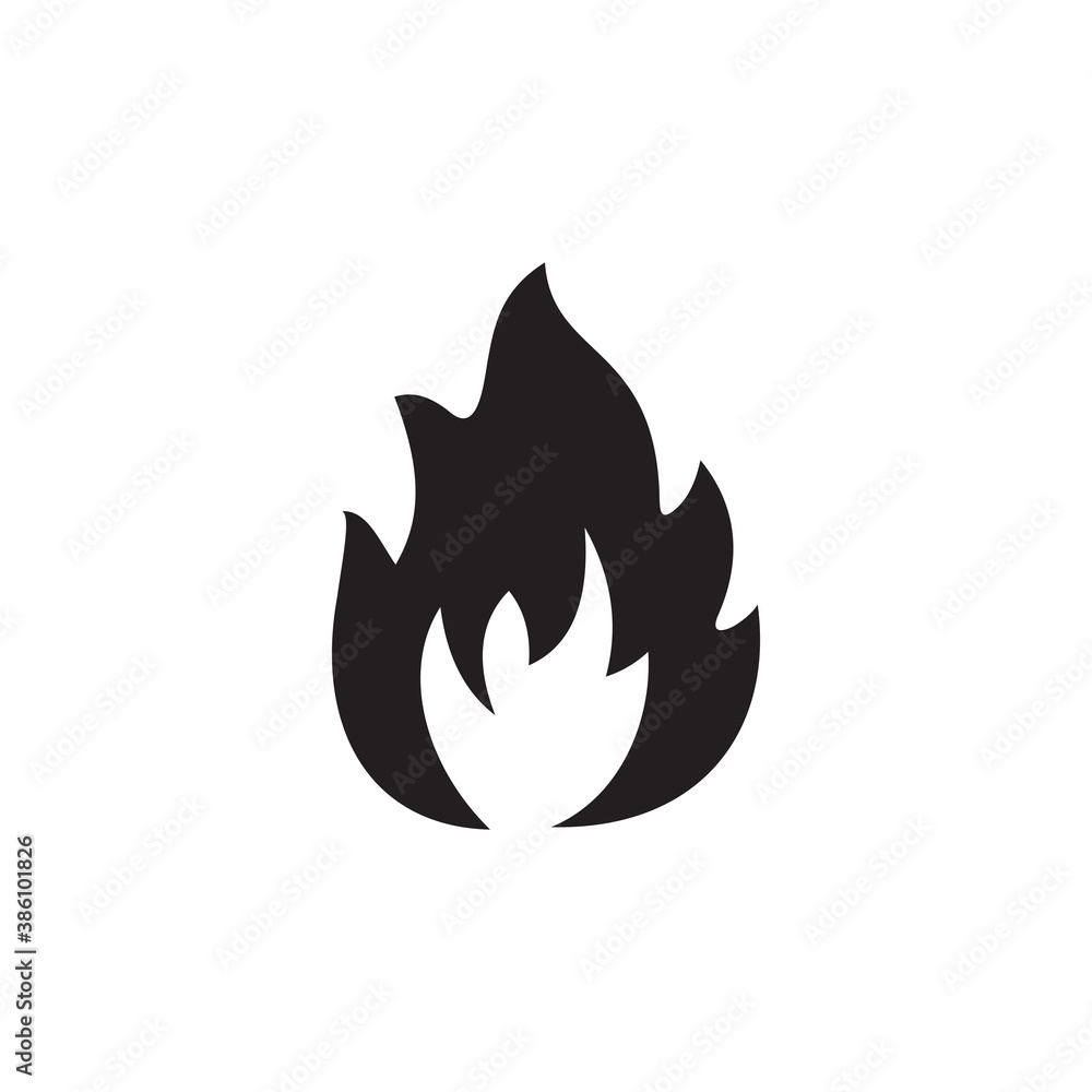 Flammable icon isolated on white background Flammable icon isolated on white background
