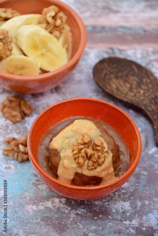 Banana chocolate peanut butter ice cream with walnut Banana chocolate peanut butter ice cream with walnut