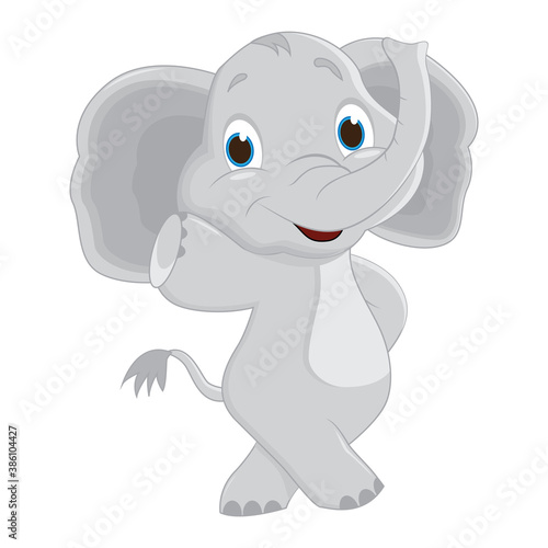 Cute elephant vector graphic illustration