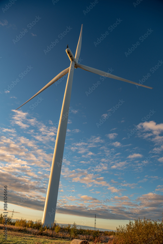 Fototapeta premium the wind generator rotates in white