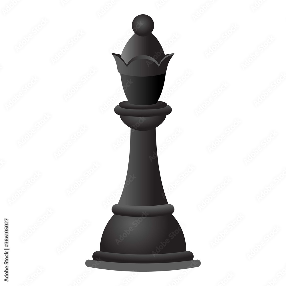 Black chess queen icon. Cartoon of black chess queen vector icon for web design isolated on white background Black chess queen icon. Cartoon of black chess queen vector icon for web design isolated on white background
