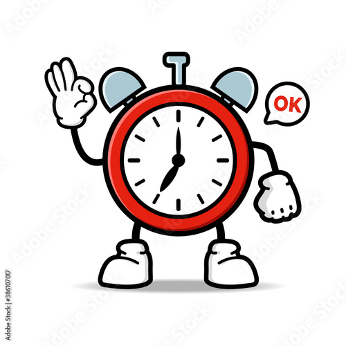 Tablou pe pânză clock cartoon character
