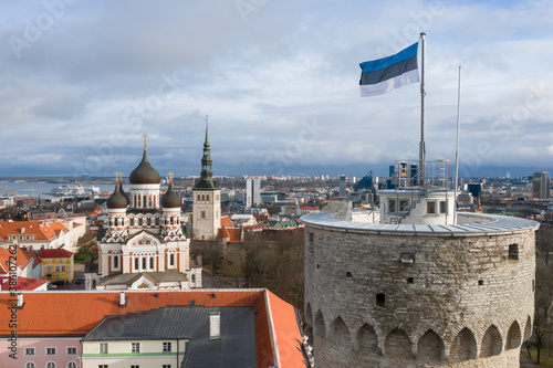 Obraz na płótnie Pikk Hermann. Tower of the Toompea Castle in old Tallinn. w salonie