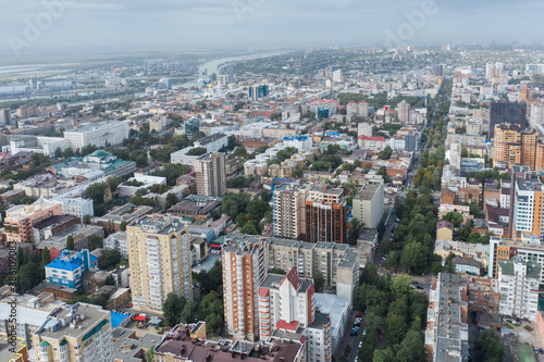 Aerial view from drone, panorama of Rostov on Don, a view from a great height to the city center © Stanislav Samoylik