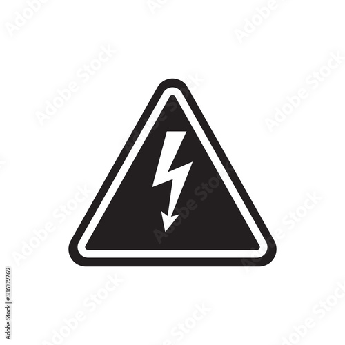 Free Download High voltage icon isolated on white background - GFXLoad