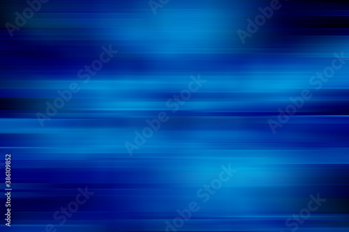 Acceleration speed motion on night road. Light and stripes moving fast over dark background. Abstract blue Illustration.