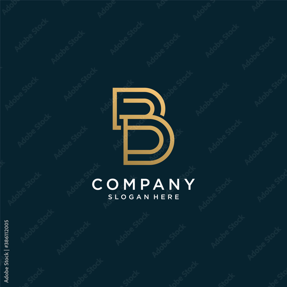 Letter B logo with golden abstract style Premium Vector part 3 Letter B logo with golden abstract style Premium Vector part 3