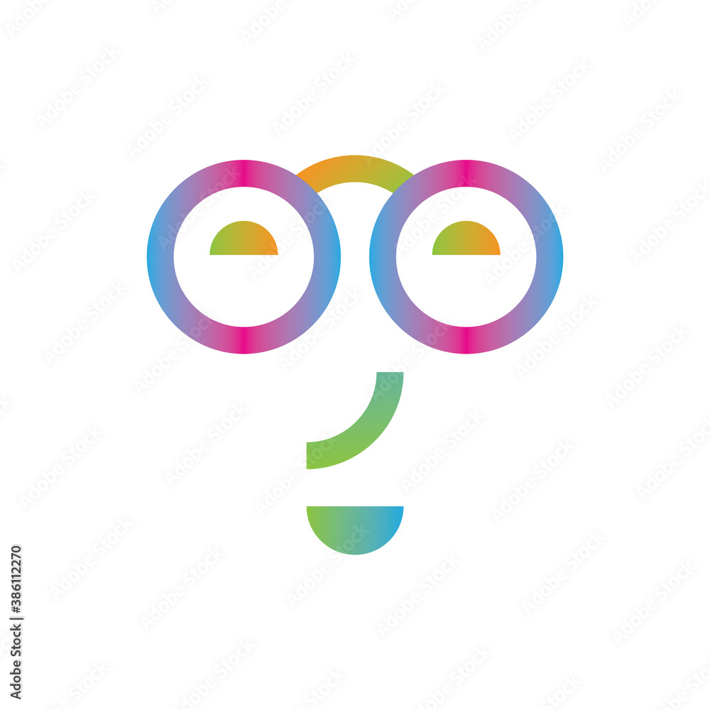 logo design about eyeglass with abstract human head icon logo design about eyeglass with abstract human head icon