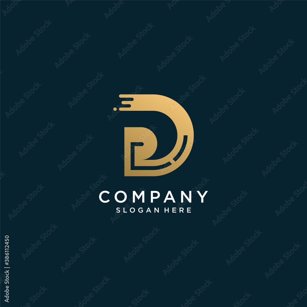 Letter D logo with golden abstract style Premium Vector part 3 Letter D logo with golden abstract style Premium Vector part 3