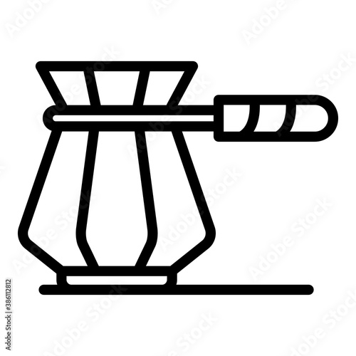 Turkish coffee cezve icon. Outline turkish coffee cezve vector icon for web design isolated on white background