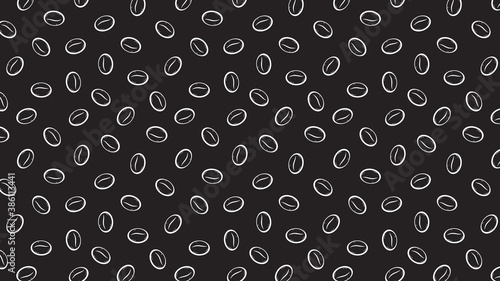 Coffee bean pattern wallpaper. Coffee bean doodle symbol.