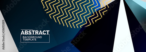 Low poly 3d geometric shapes, minimal abstract background. Vector illustrations for covers, banners, flyers and posters and other