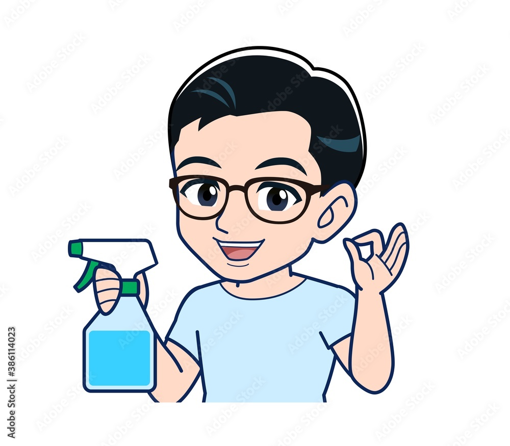 Young man in a light blue T-shirt Young man in a light blue T-shirt