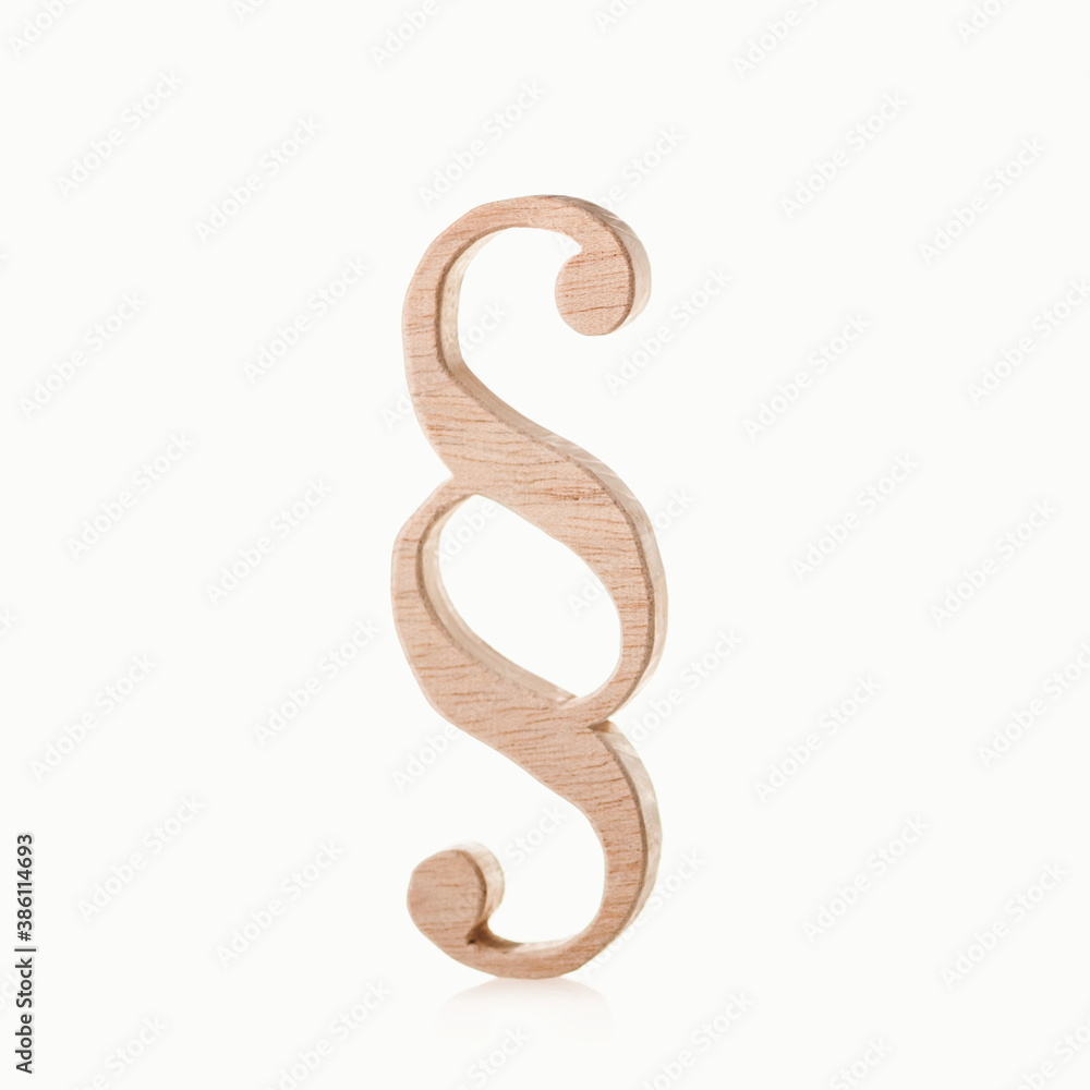 Section sign made from wood isolated on white background Section sign made from wood isolated on white background