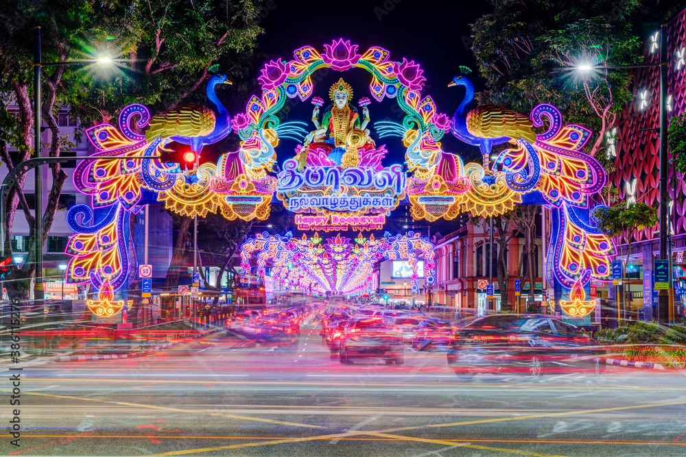 Singapore October 2020 Street light up in celebration of