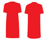 Red women dress. vector illustration