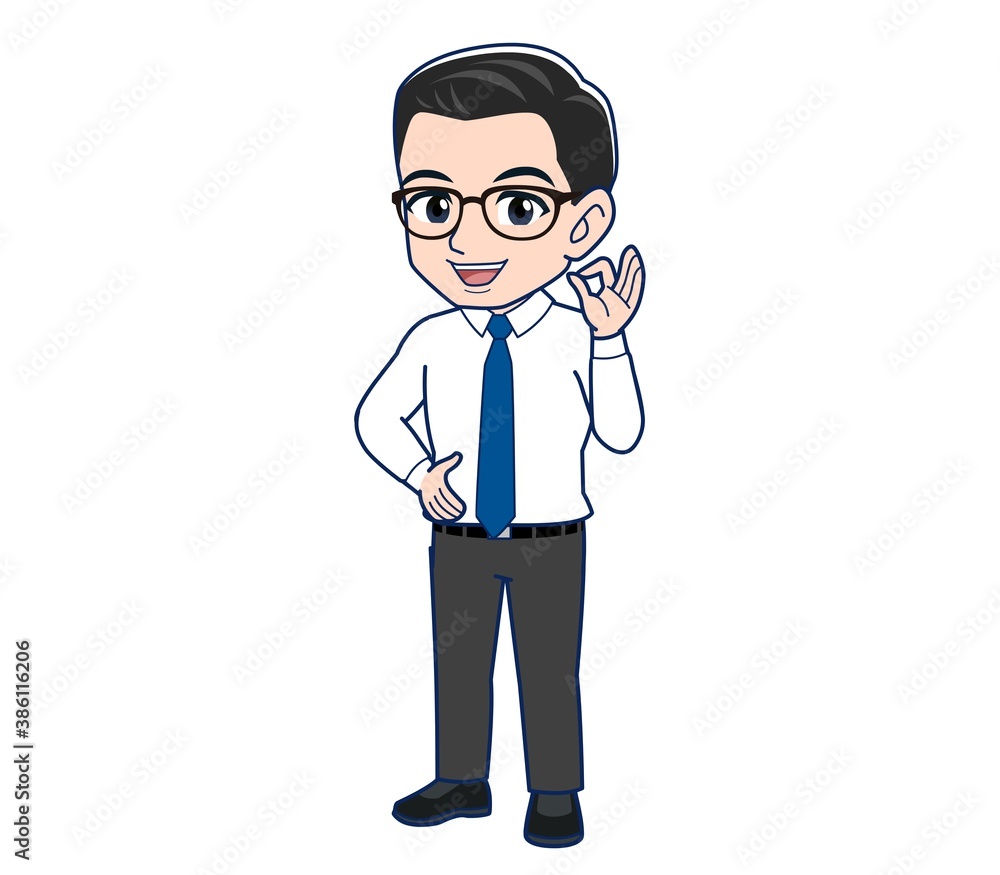 Young employee in a white shirt Young employee in a white shirt
