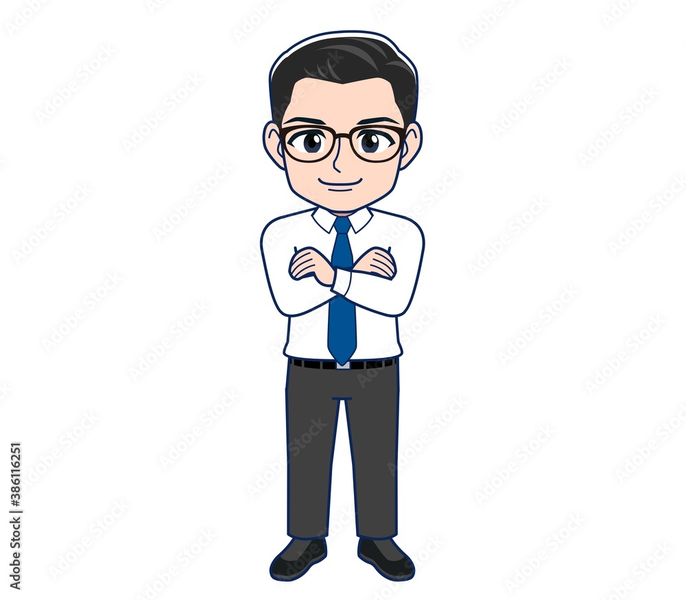 Young employee in a white shirt Young employee in a white shirt