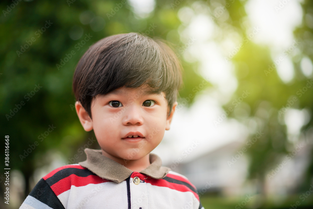 Playful Asian young boy enjoy playing at the park. Playful Asian young boy enjoy playing at the park.