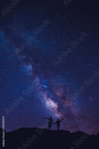 Starry Milky Way at Oahu, Hawaii