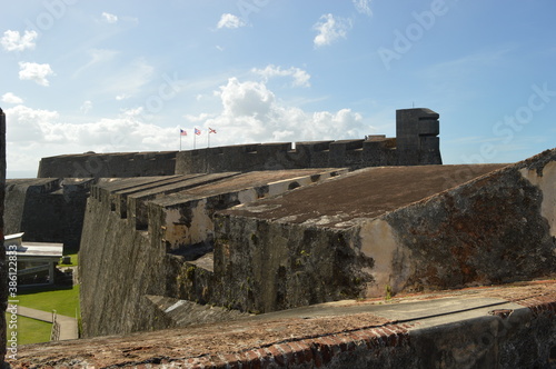 The old fortress and town of San Juan in Puerto Rico, Caribbean Ocean