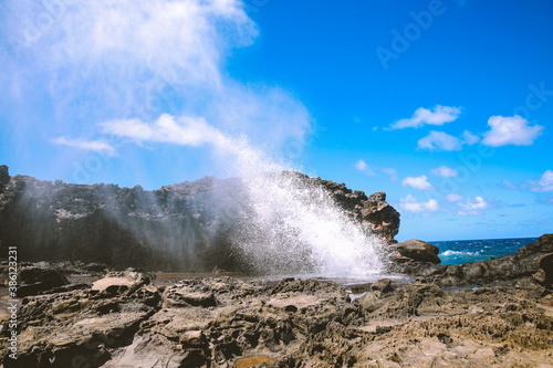 Nakalele Blowhole, West Maui coast, Hawaii 